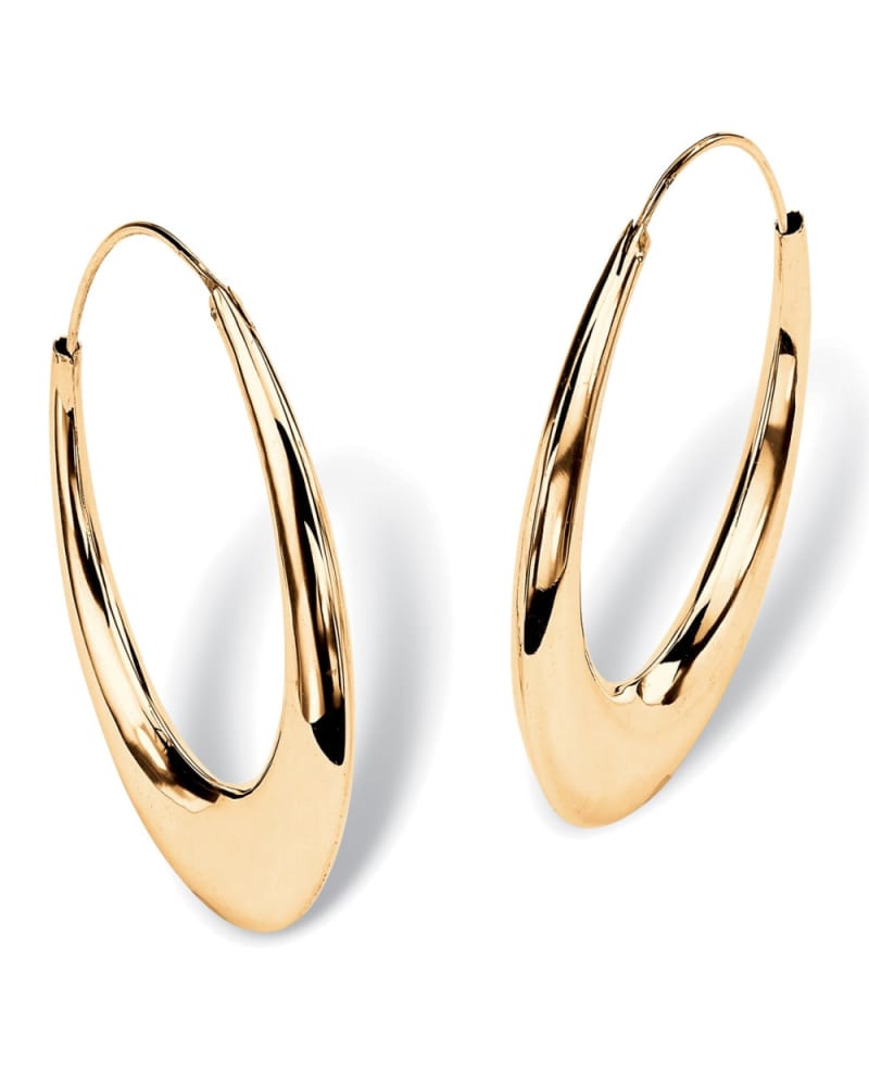 Gold puffed store hoop earrings